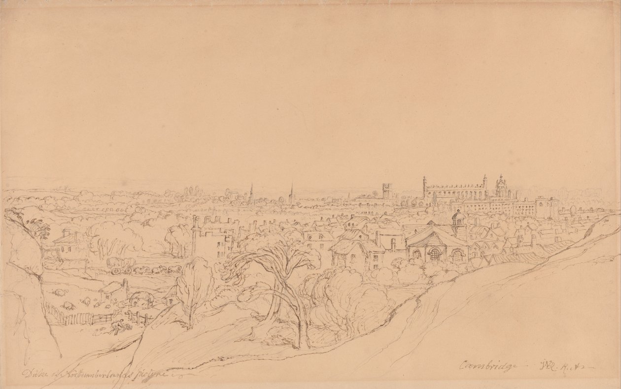 Studie pro pohled na Cambridge z Castle Hill od James Ward