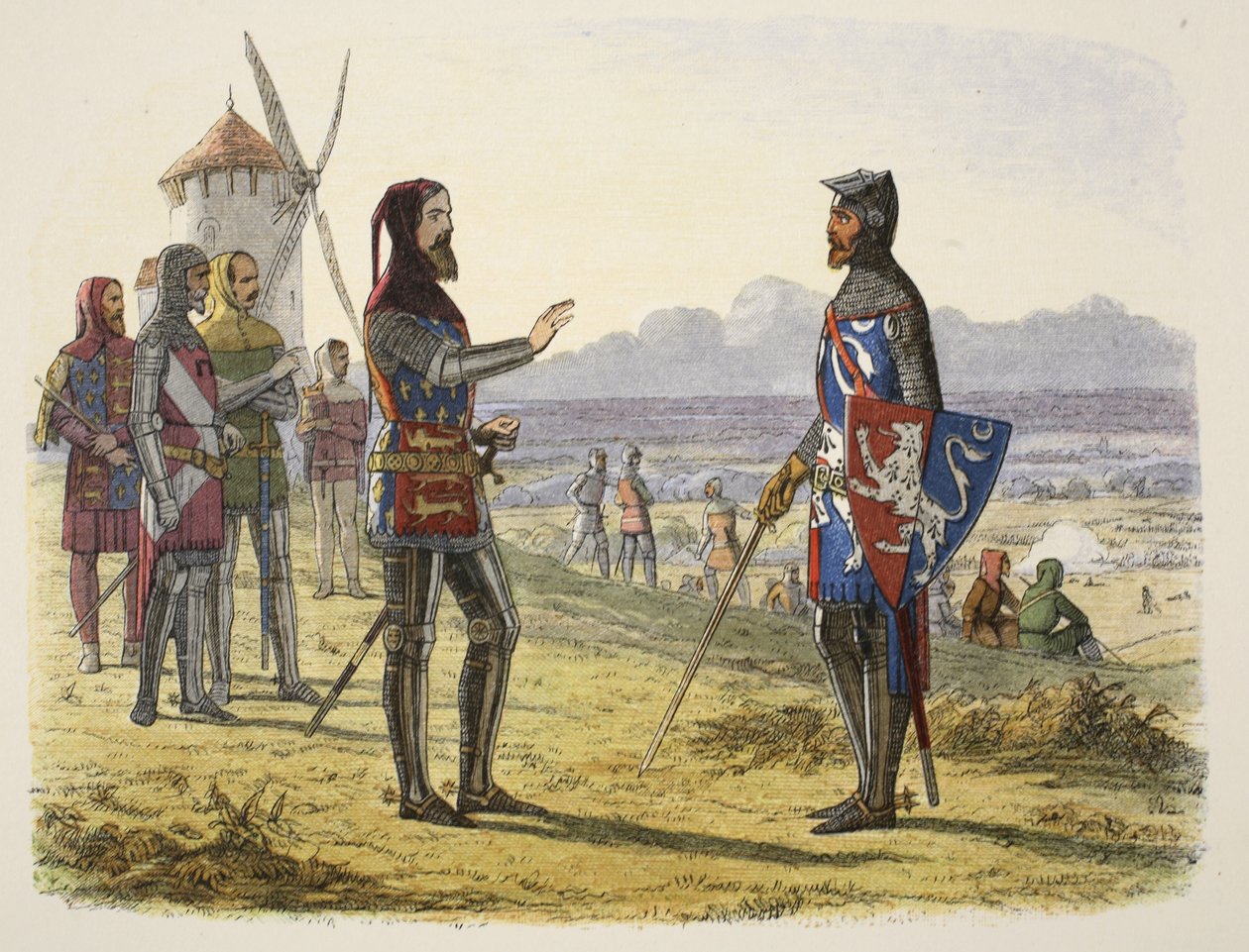 Edward odmítá pomoc svému synovi v Crécy, od A Chronicle of England BC 55 do AD 1485, hospoda. Londýn, 1863 od James William Edmund Doyle