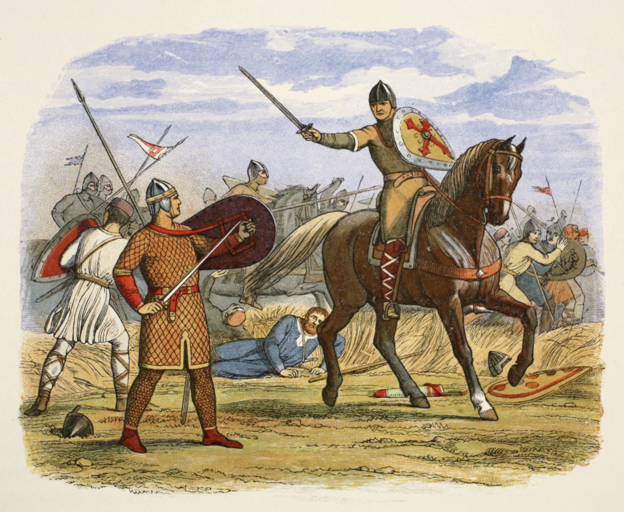 Robert zajatý úředníkem Baudrim, z knihy Kronika Anglie 55 př. n. l. až 1485 n. l., vyd. Londýn, 1863 od James William Edmund Doyle