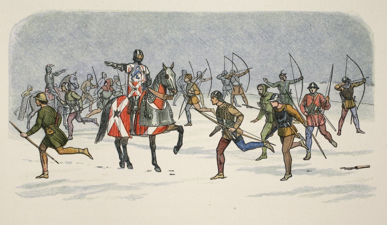 Stratagem of Lord Fauconberg at Towton, 29. března 1461, z knihy A Chronicle of England BC 55 to AD 1485, vyd. London, 1863 od James William Edmund Doyle