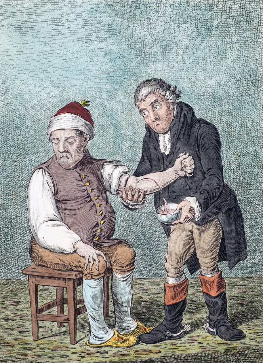 krveprolití. Propouštění krve. (tisk) od James (after) Gillray
