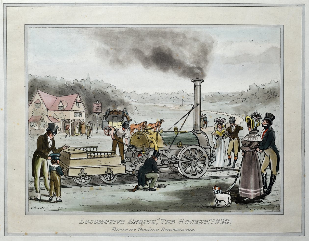 Lokomotiva, "Raketa", postavený George Stephenson od James (after) Naysmith
