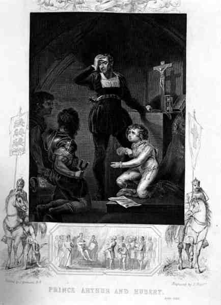 Princ Arthur a Hubert, v Králi Janovi od Williama Shakespeara (1564-1616) vyryl J. Rogers (rytina) od James (after) Northcote