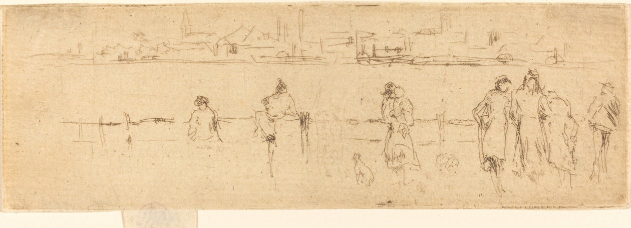 Náčrt na nábřeží, c. 18841886. od James Abbott McNeill Whistler