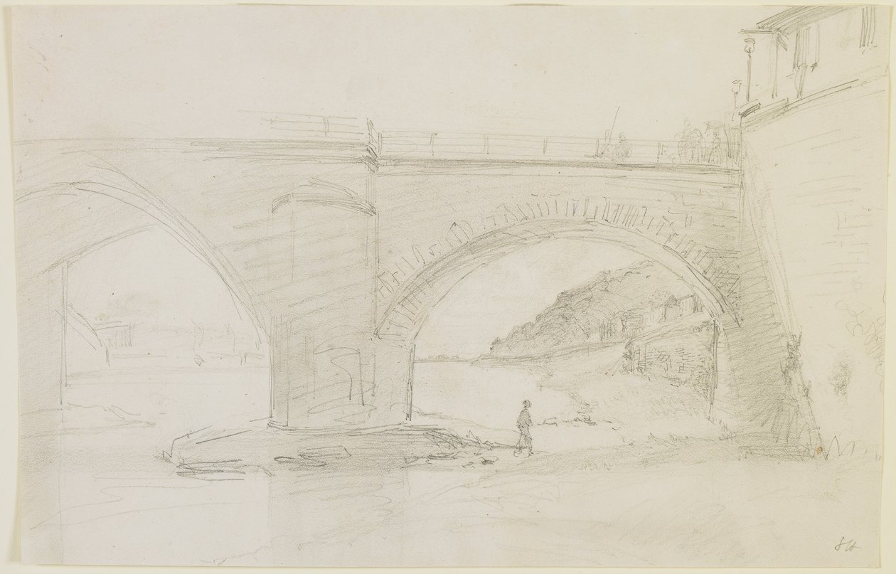 Most, 1858 (tužka na špinavě bílý tkaný papír) od James Abbott McNeill Whistler