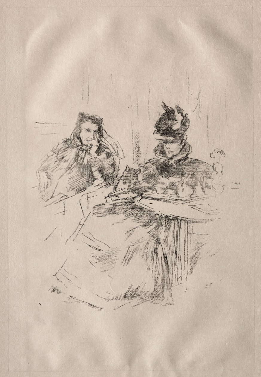 Odpolední čaj, paní Phillipsová a paní Charles Whibleyová. od James Abbott McNeill Whistler