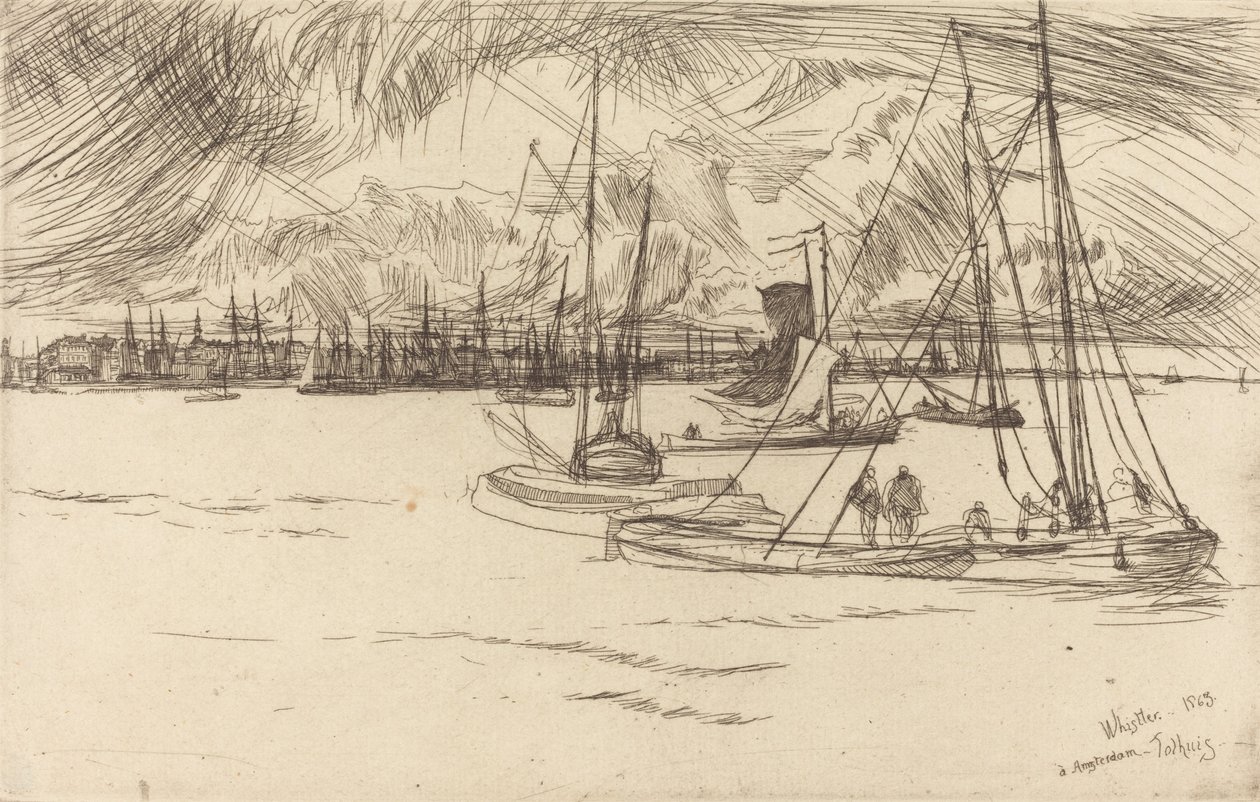 Amsterdam z Tolhuis, 1863. od James Abbott McNeill Whistler