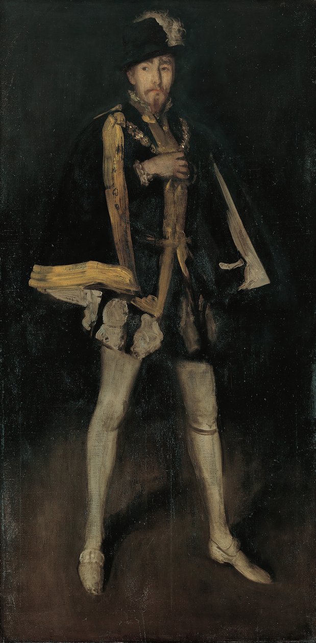 Aranžmá v černém, č. 3: Sir Henry Irving jako Filip II. Španělský, 1876, přepracováno 1885. od James Abbott McNeill Whistler