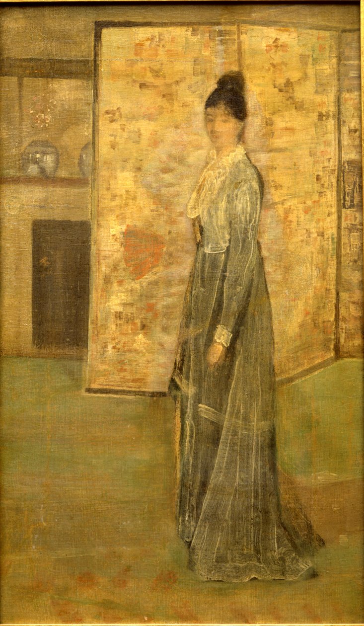 Uspořádání v tělové barvě a šedé: Čínská obrazovka od James Abbott McNeill Whistler