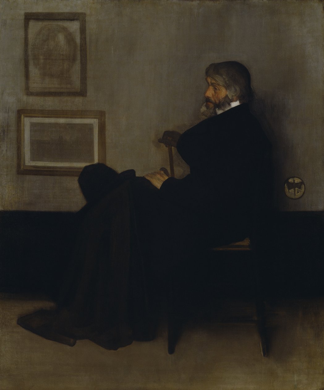 Sovitus harmaalla ja mustalla, nro 2: Thomas Carlylen (1795-1881) muotokuva 1872-73 (öljy kankaalle) od James Abbott McNeill Whistler