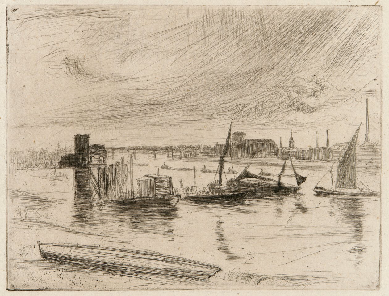 Battersea Dawn Cadogan Pier, 1861. od James Abbott McNeill Whistler