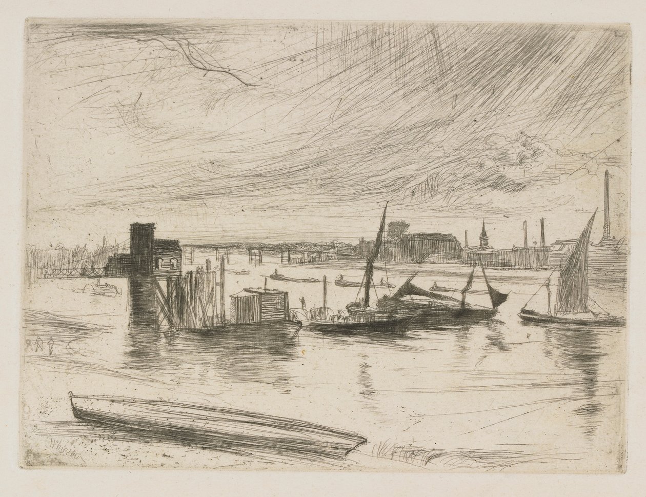 Battersea Dawn Cadogan Pier, 1863. od James Abbott McNeill Whistler