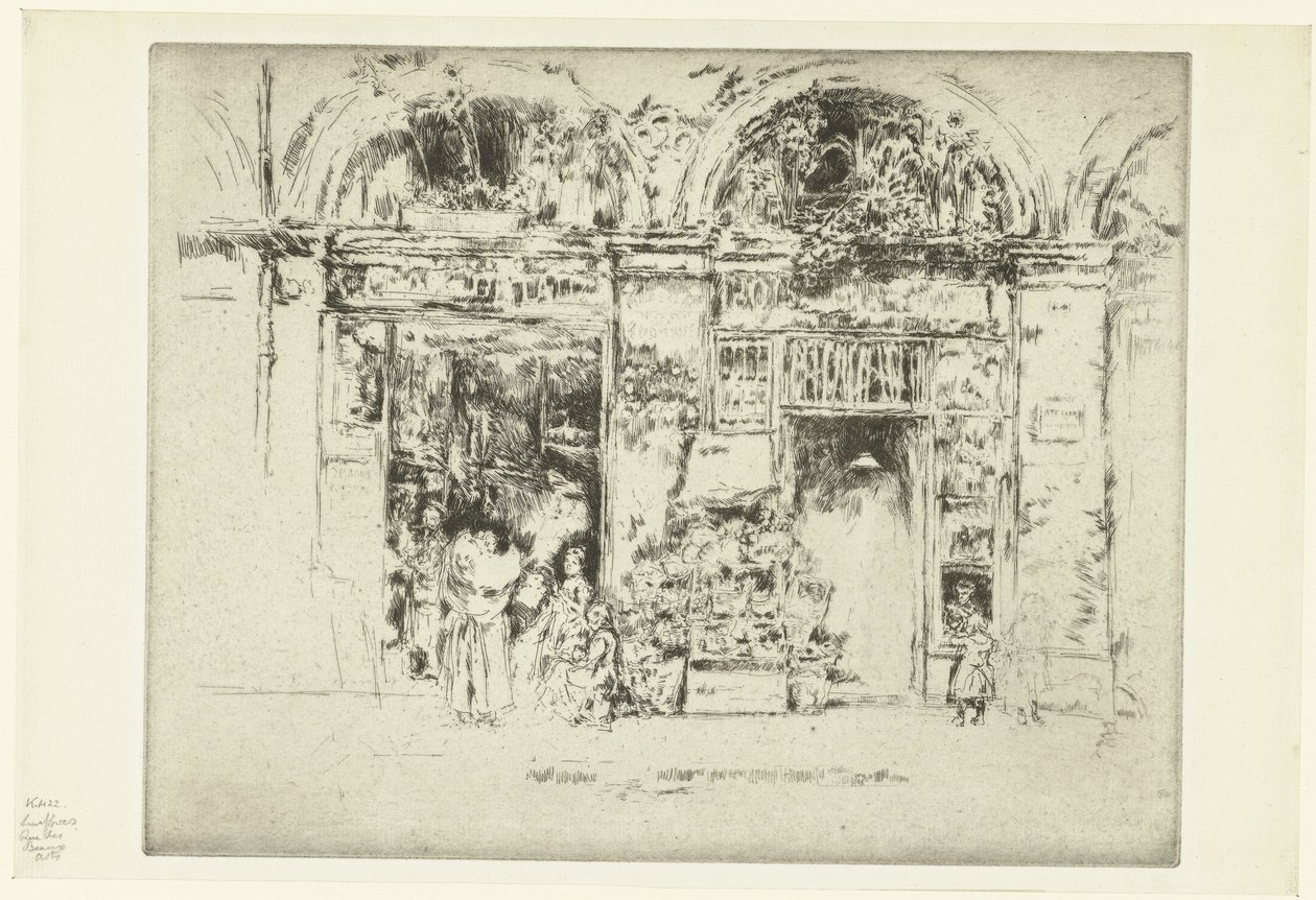 Květinářství Slunečnice, Rue des Beaux-Arts od James Abbott McNeill Whistler