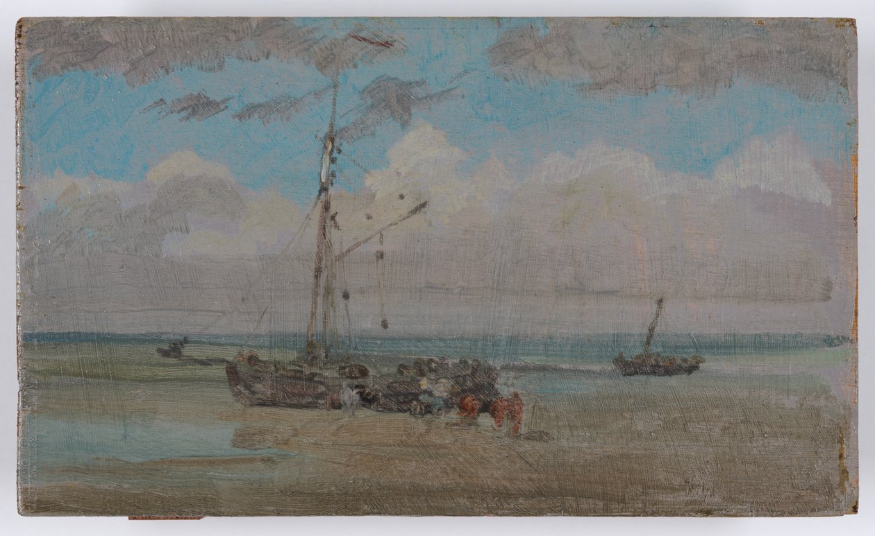 Modrá a šedá: vykládka, asi 1883-84 (olej na dřevěné desce) od James Abbott McNeill Whistler