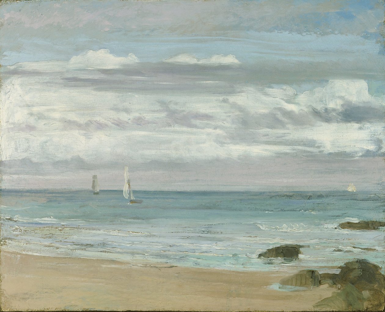 Modrá a stříbrná: Trouville, kolem roku 1865 od James Abbott McNeill Whistler
