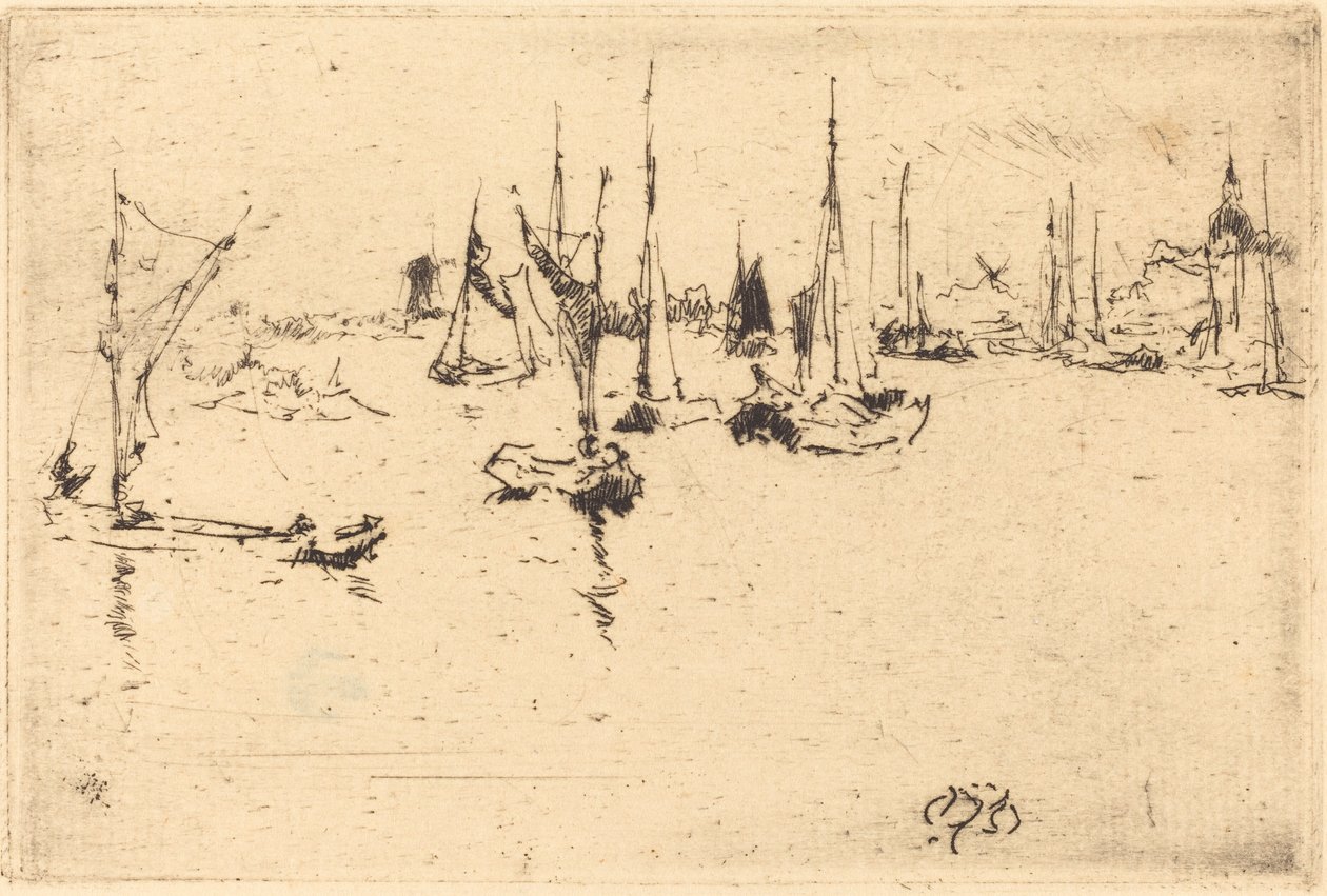 Lodě, Dordrecht, 1884. od James Abbott McNeill Whistler