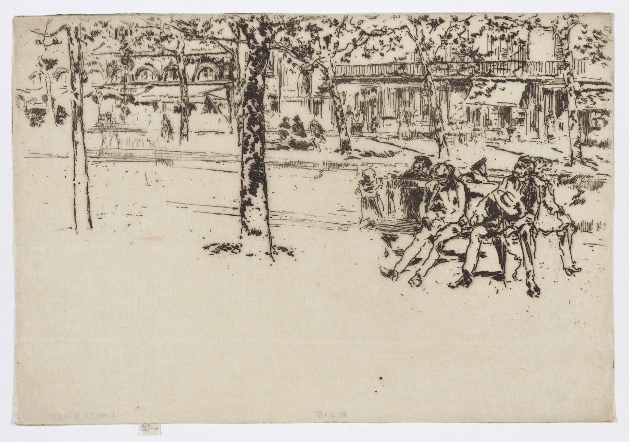 Boulevard Poissonière, Paříž, asi 1892-93 (lept; tuš na papíře) od James Abbott McNeill Whistler