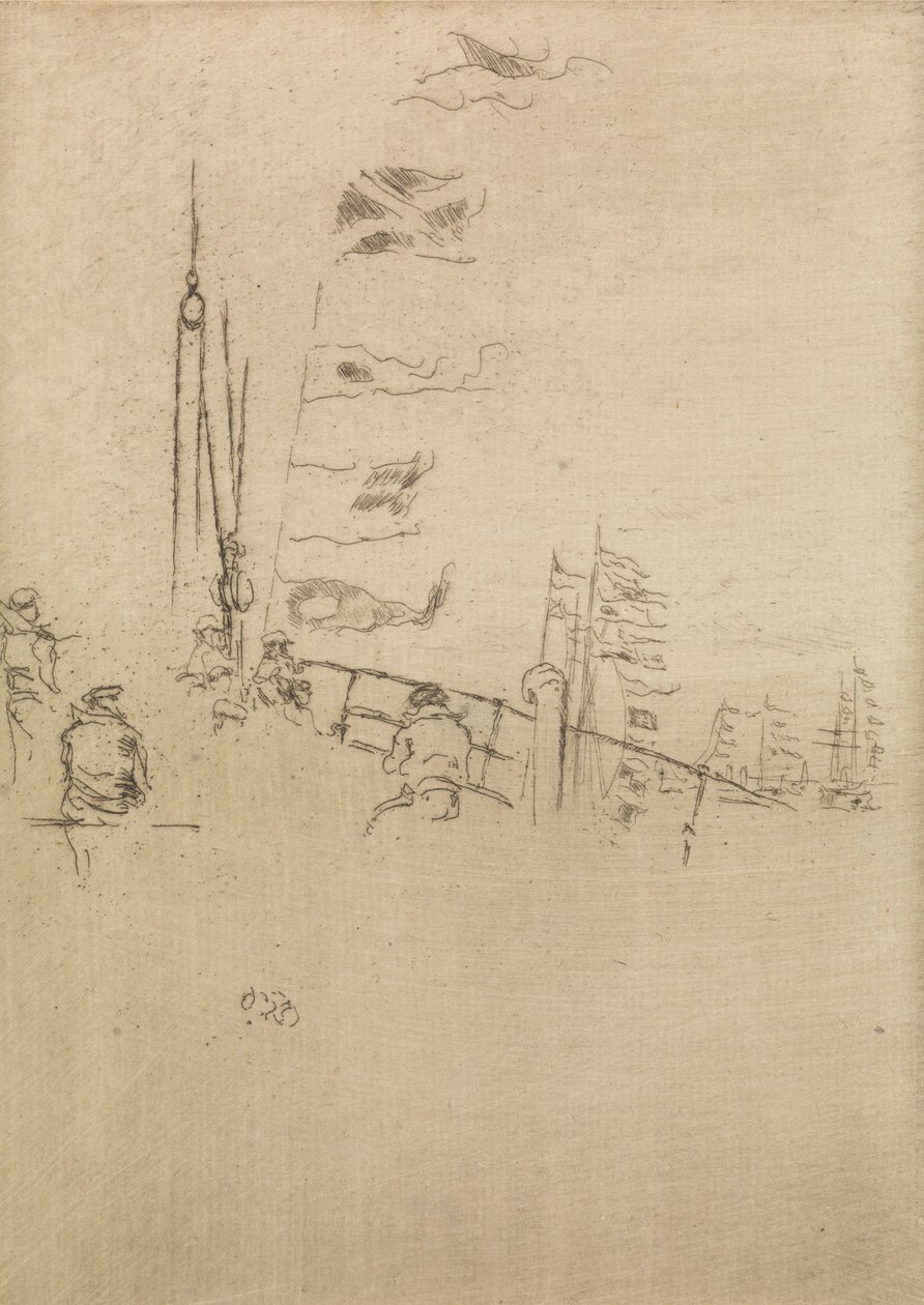 Bunting, ze souboru dvanácti leptů s názvem The Naval Review, 1887 od James Abbott McNeill Whistler