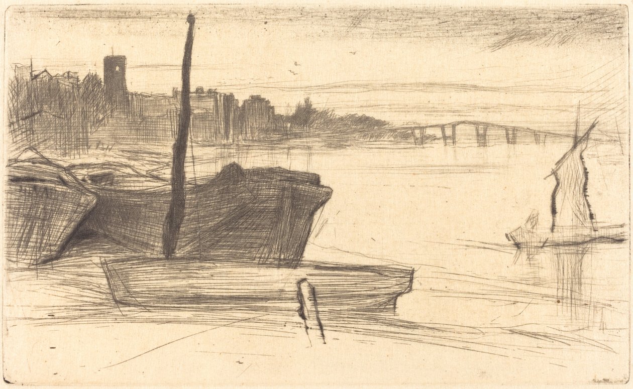 Chelsea Bridge and Church, c. 18701871. od James Abbott McNeill Whistler