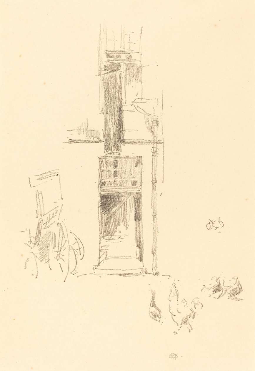 Kohouti a slepice, Hôtel Colbert, 1891. od James Abbott McNeill Whistler