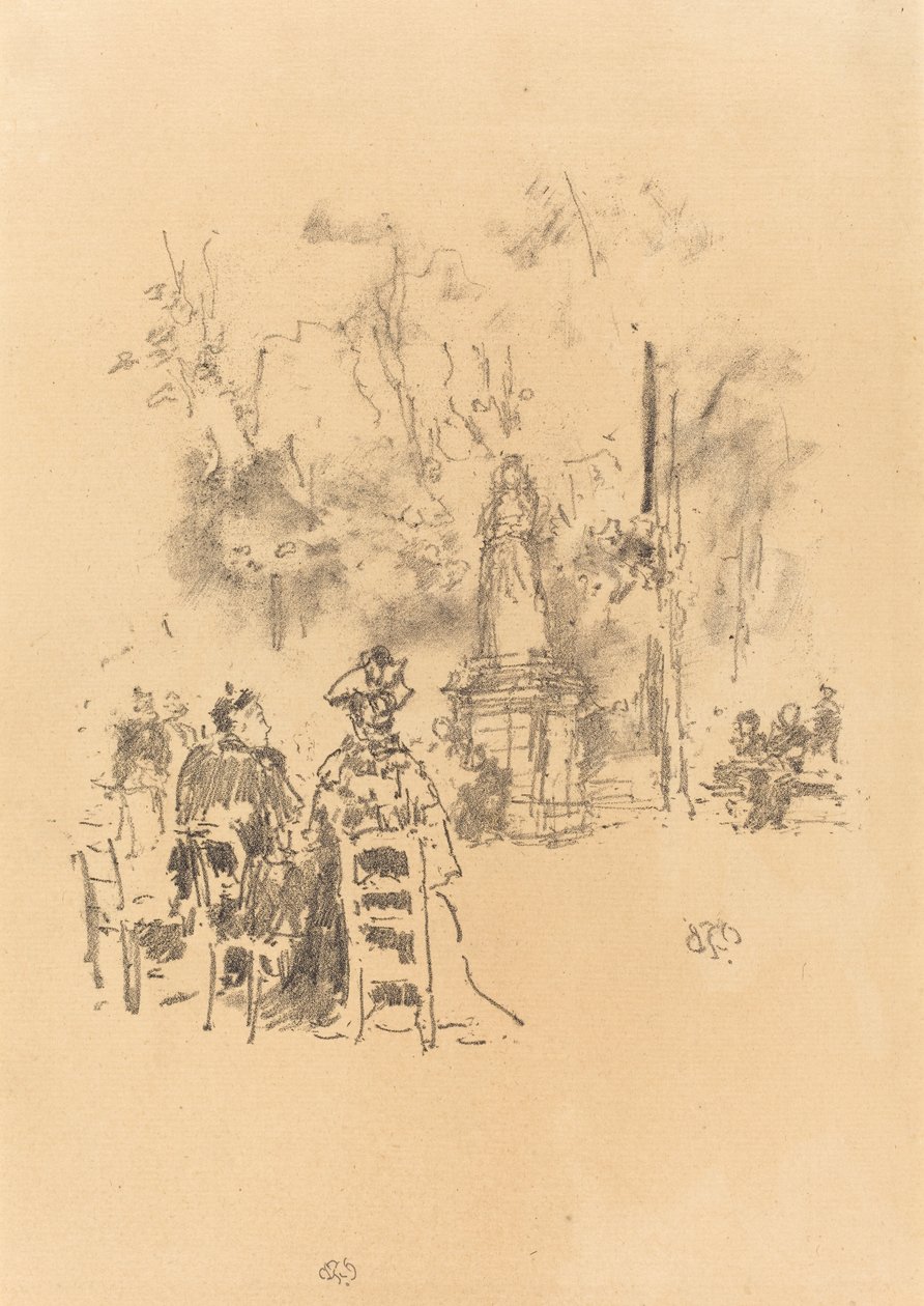 Rozhovor pod sochou, Lucemburské zahrady, 1893. od James Abbott McNeill Whistler