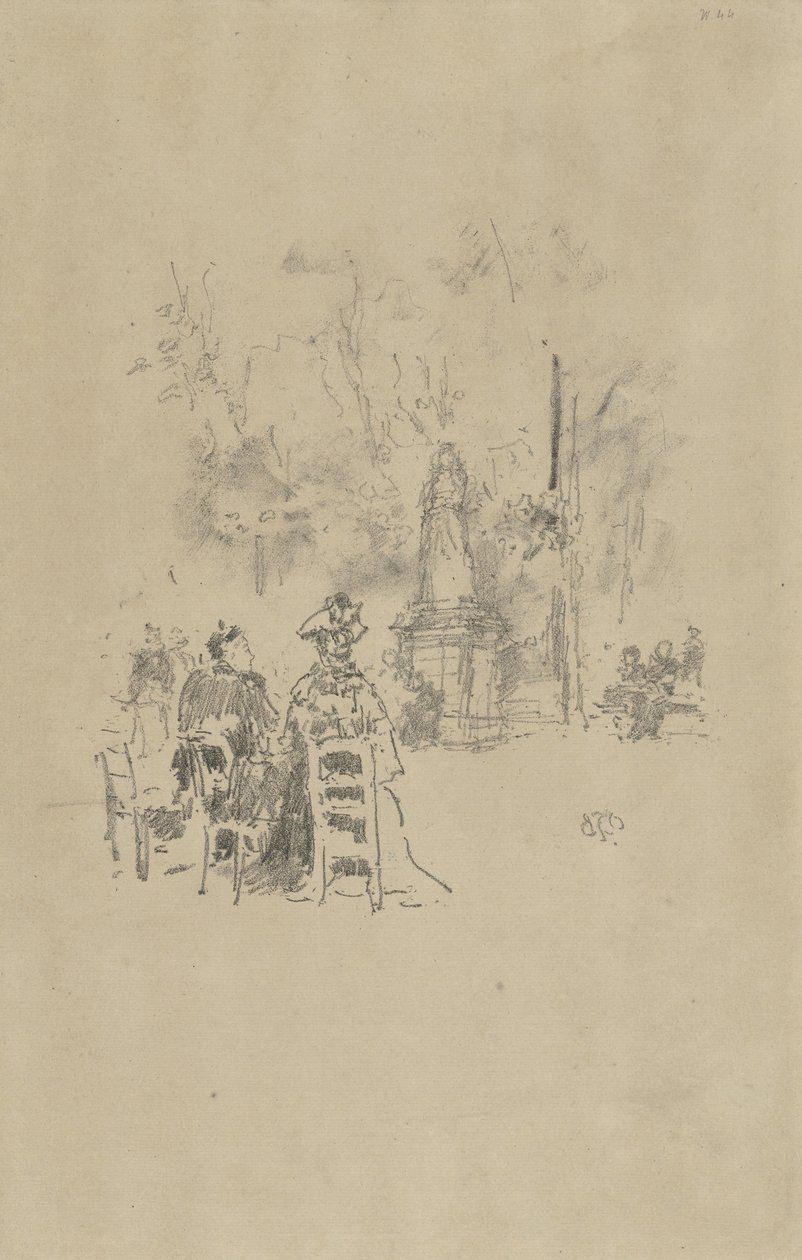 Rozhovor pod sochou, Lucemburské zahrady od James Abbott McNeill Whistler