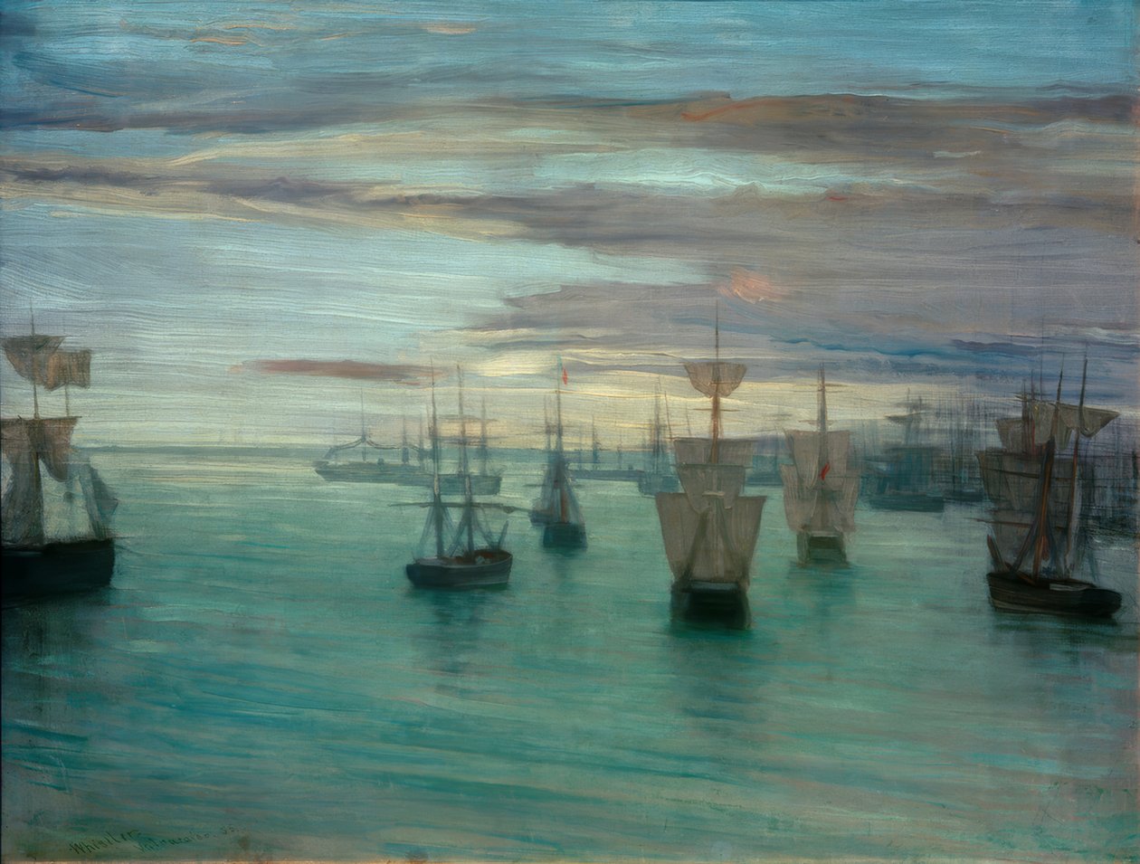 Soumrak barvy masa a zeleně: Valparaiso od James Abbott McNeill Whistler