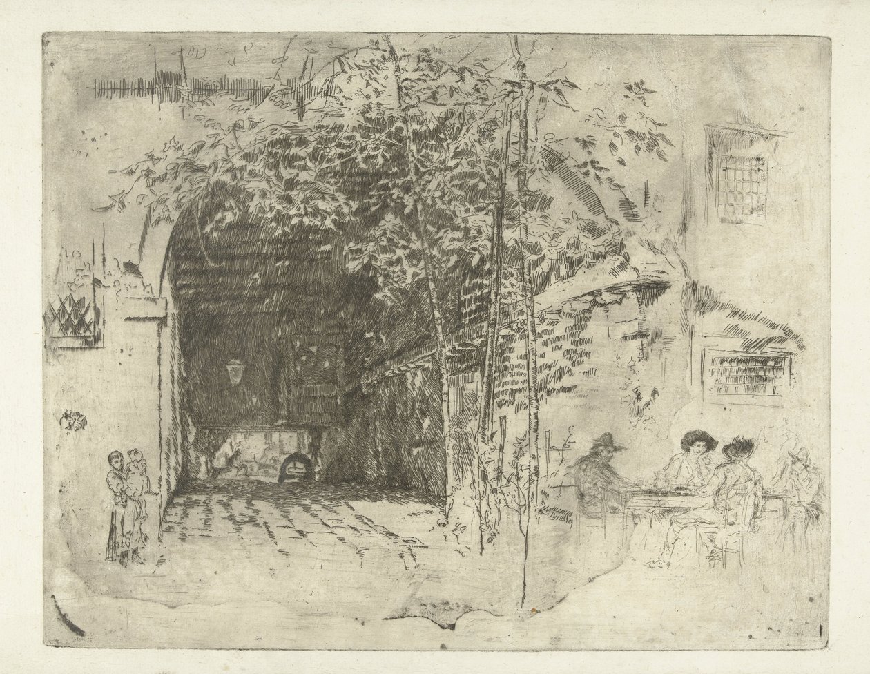 Průchod pod domem v Benátkách Traghetto Benátky: Dvanáct leptů (název série) od James Abbott McNeill Whistler