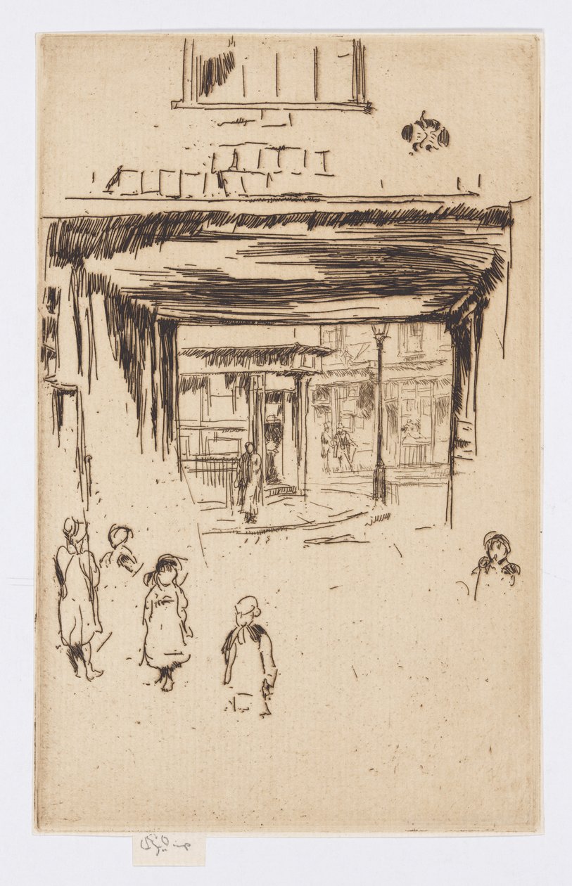 Drury Lane, asi 1880-81 (lept; tuš na papíře) od James Abbott McNeill Whistler