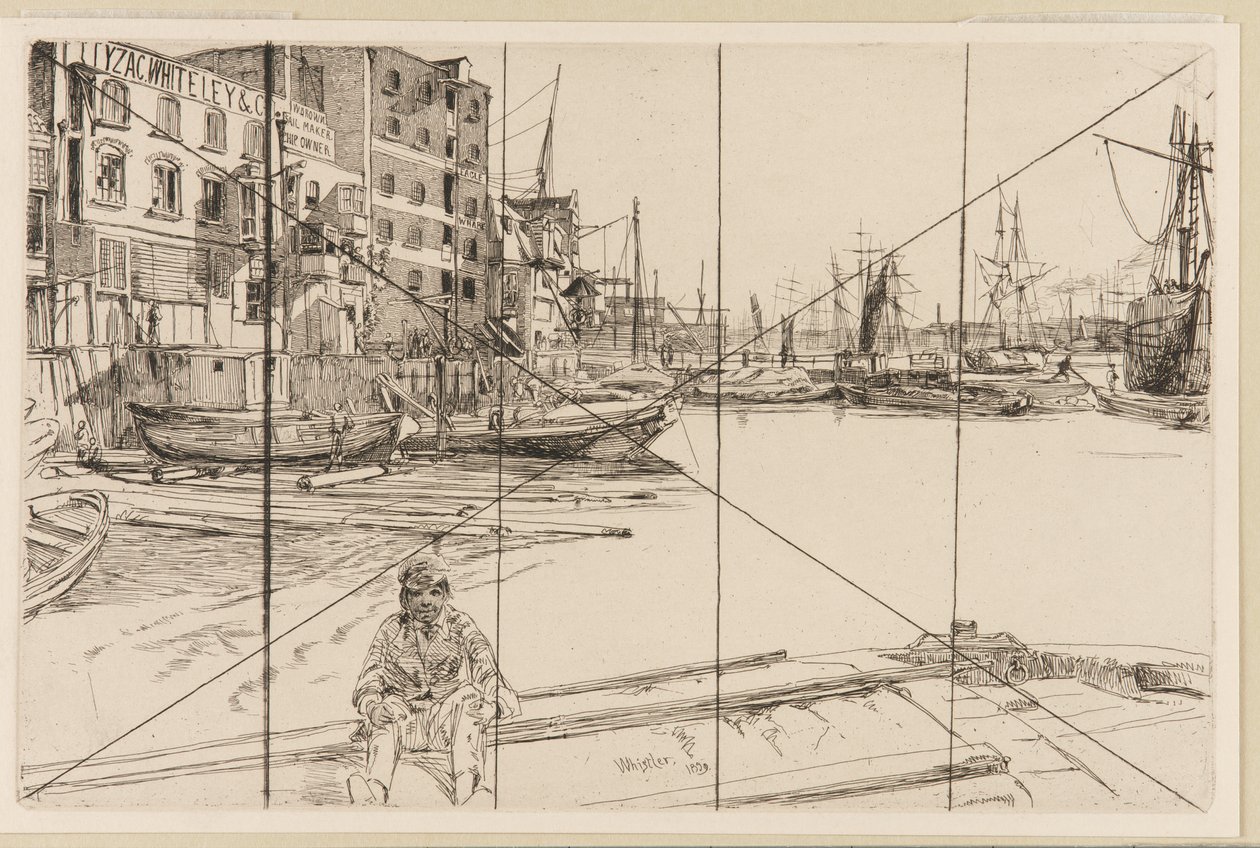 Eagle Wharf Tyzac Whiteley and Co., 1859. od James Abbott McNeill Whistler