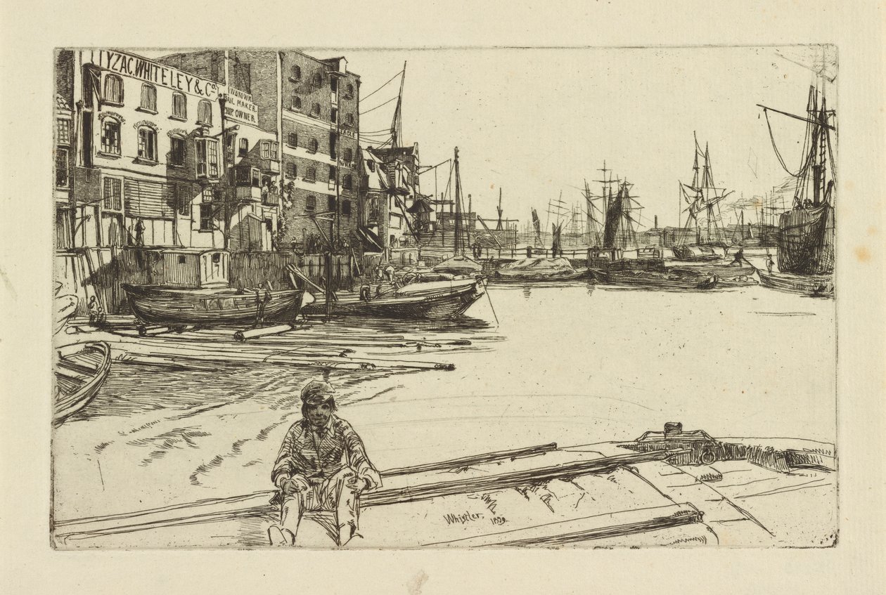 Eagle Wharf Tyzac Whiteley and Co., 1859. od James Abbott McNeill Whistler