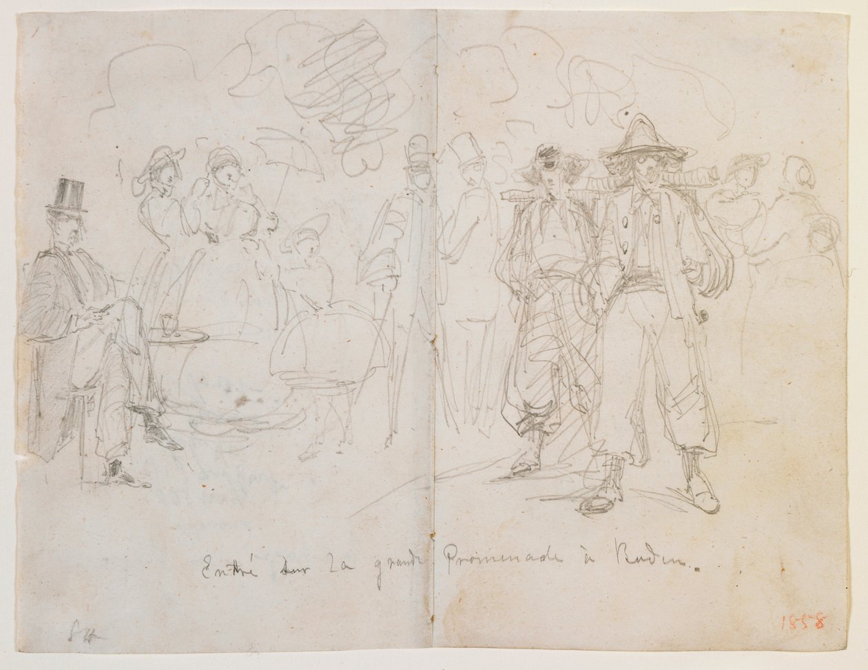 Vstoupil na Velkou promenádu ​​v Badenu, 1858. od James Abbott McNeill Whistler