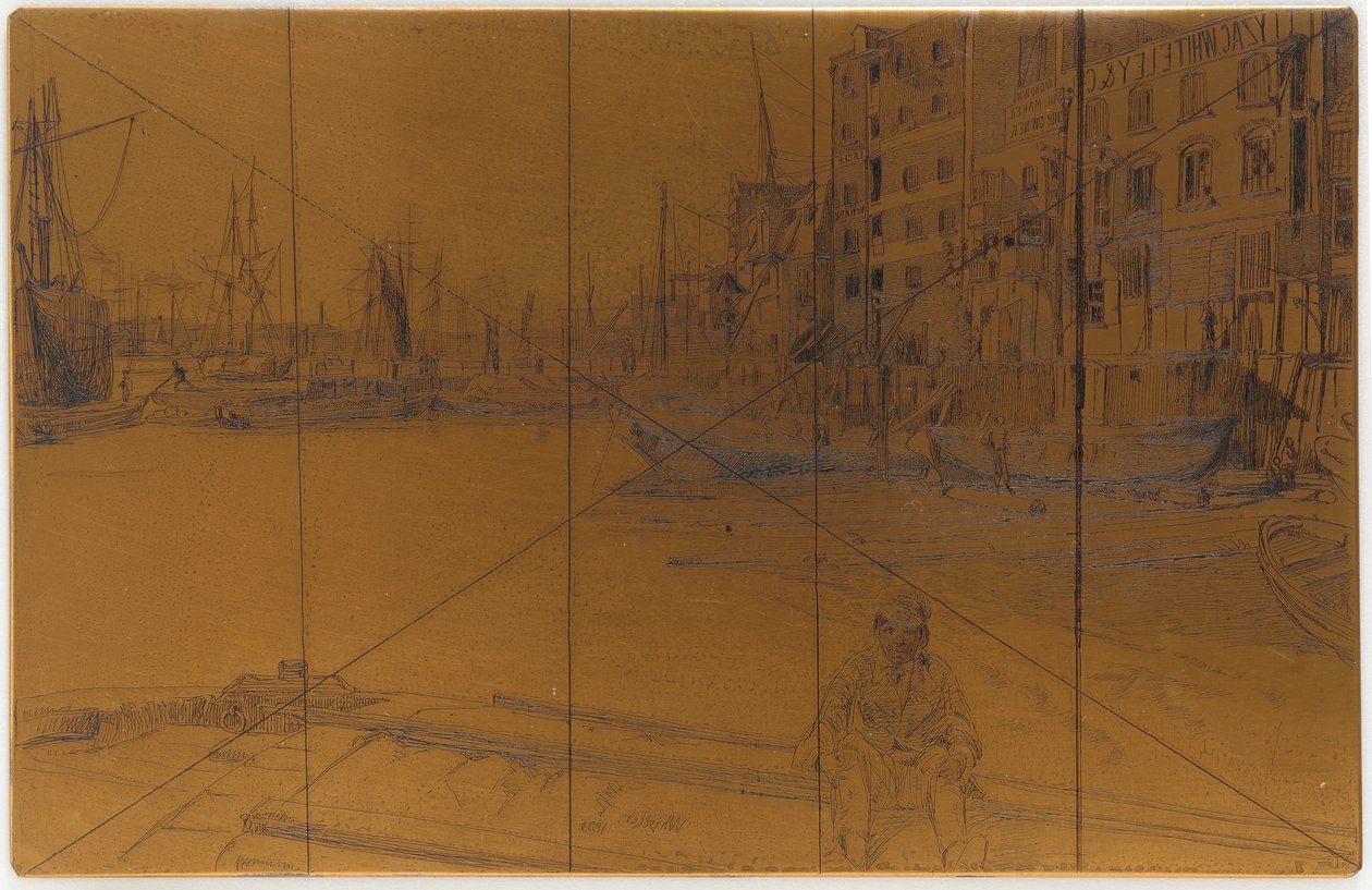 Leptací deska: Eagle Wharf Tyzac Whiteley and Co., 1859. od James Abbott McNeill Whistler