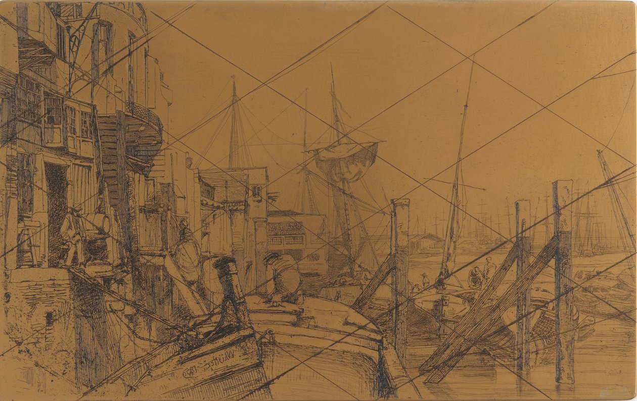 Leptací deska: Limehouse, 1859. od James Abbott McNeill Whistler