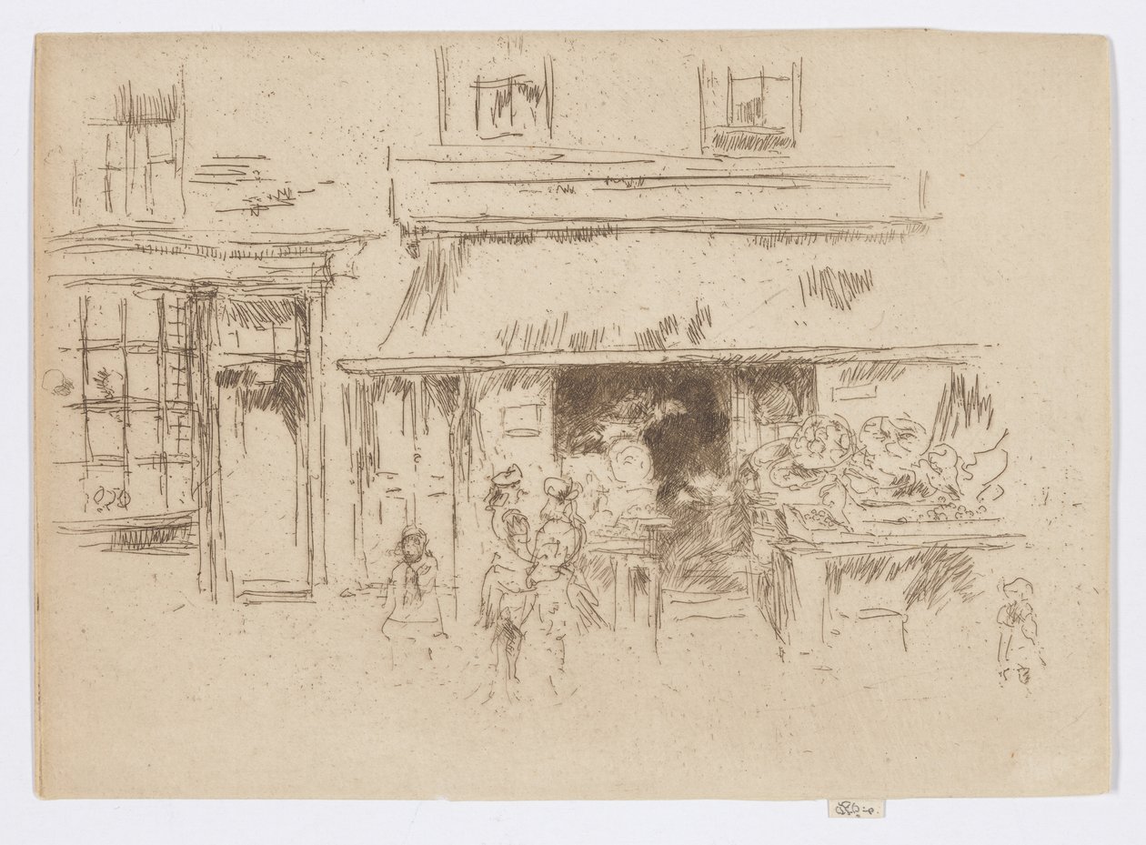 Exeter Street, asi 1886-88 (lept; tuš na papíře) od James Abbott McNeill Whistler