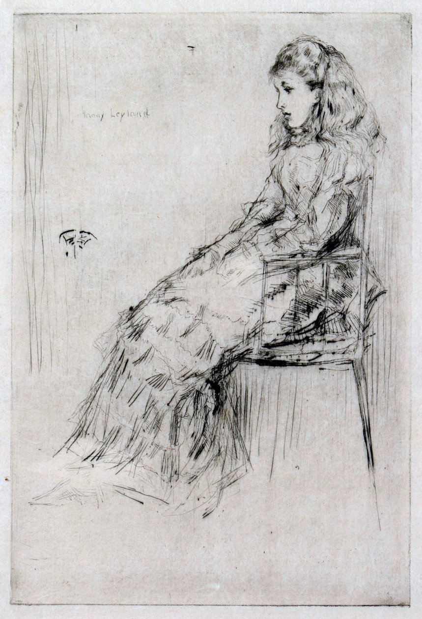 Fanny Leyland, kolem roku 1874 (suchá jehla) od James Abbott McNeill Whistler