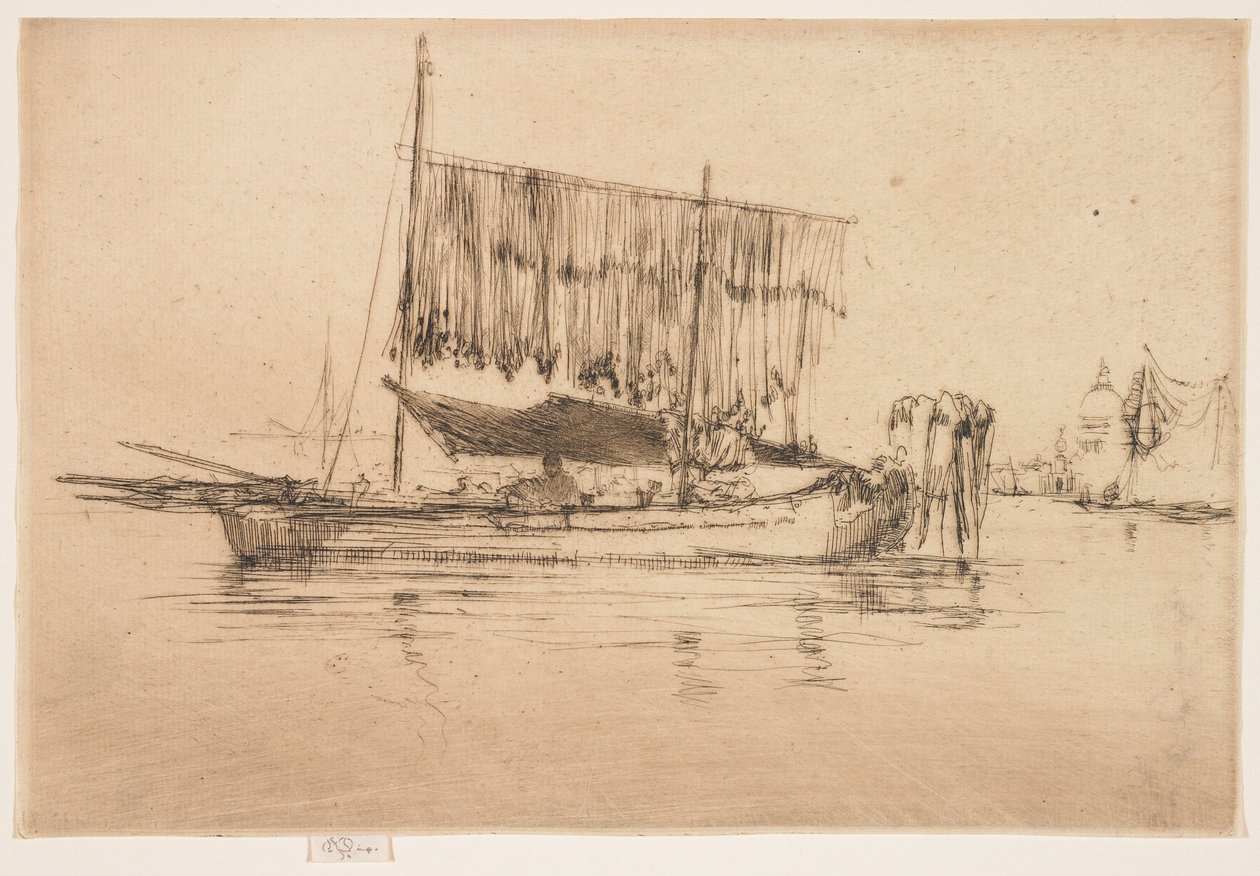 Rybářská loď z druhé benátské série od James Abbott McNeill Whistler