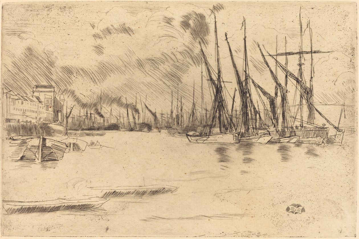 Od Pickle-Herring Stairs, c. 1878. od James Abbott McNeill Whistler