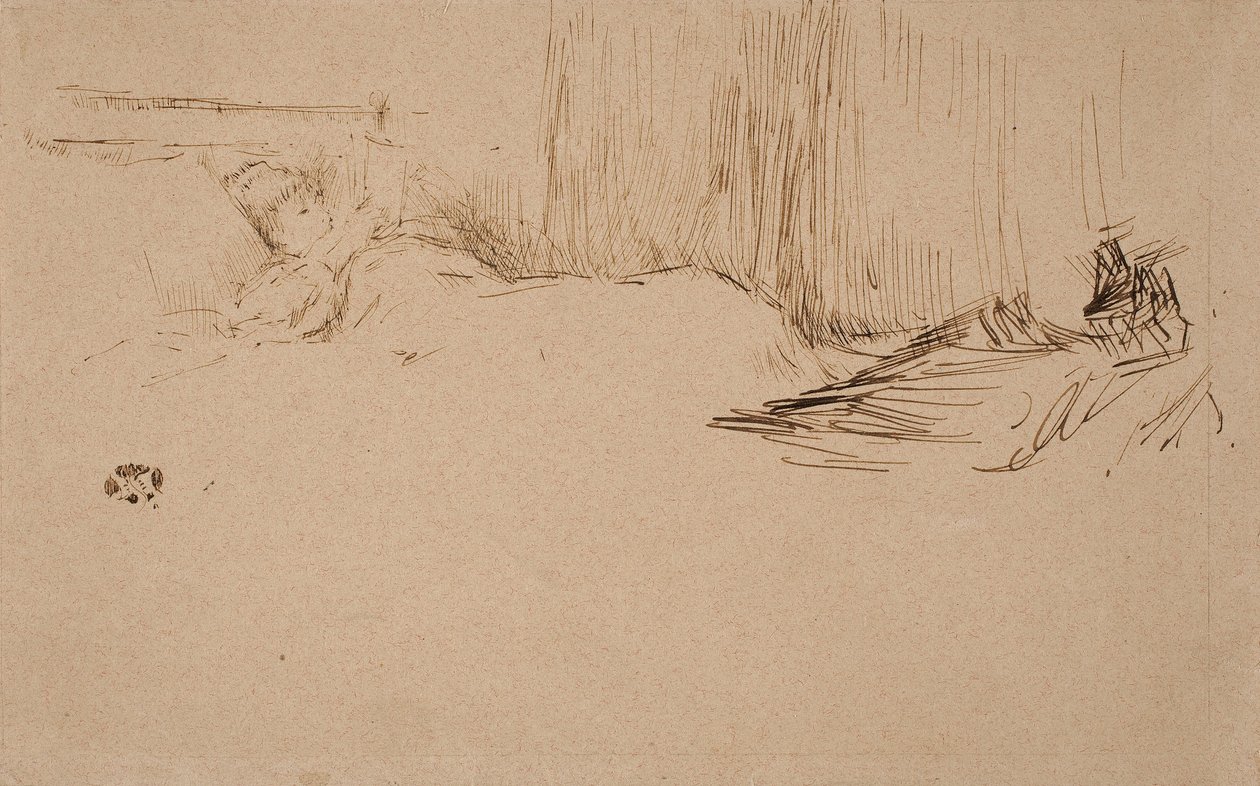 Dívka čtoucí v posteli, kolem roku 1882 od James Abbott McNeill Whistler