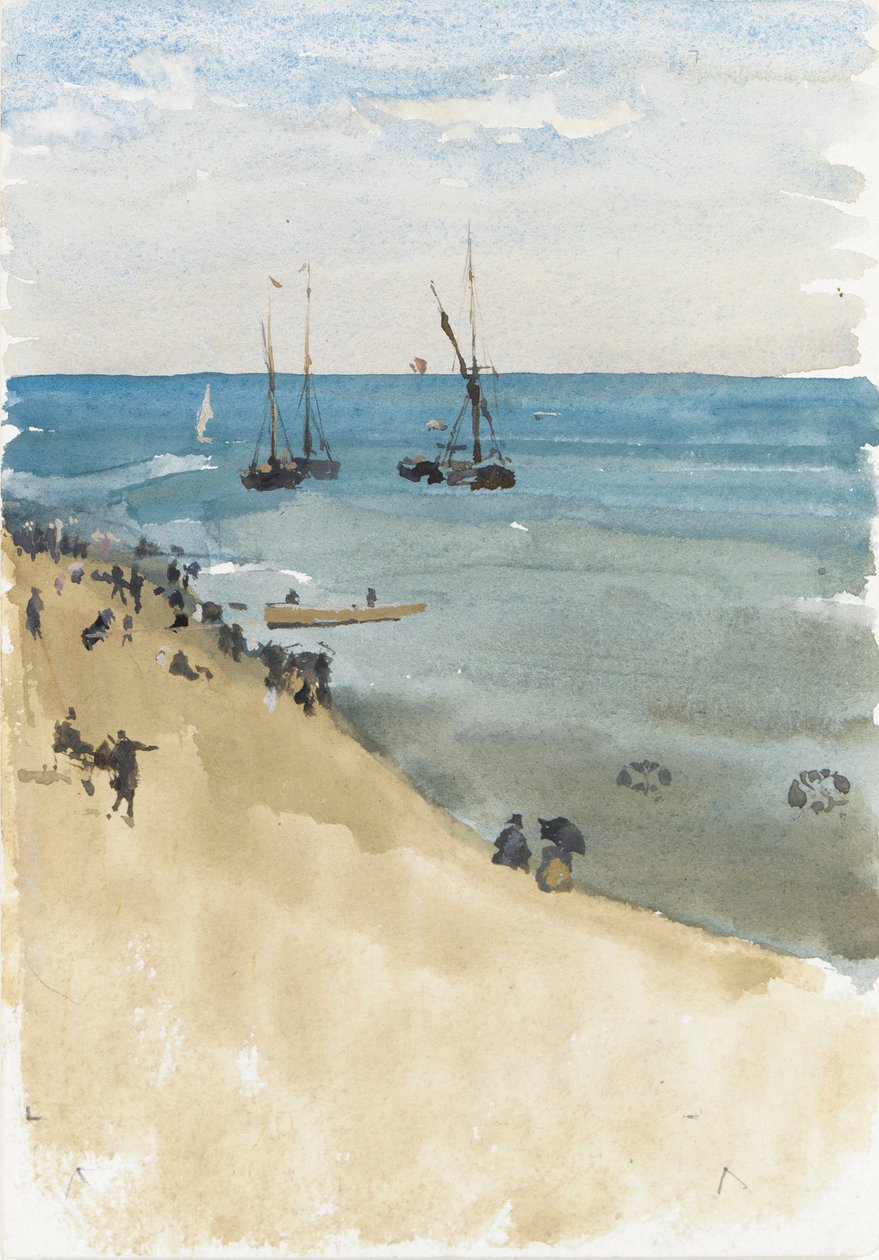 Zelená a stříbrná -- Jasné moře, Dieppe od James Abbott McNeill Whistler