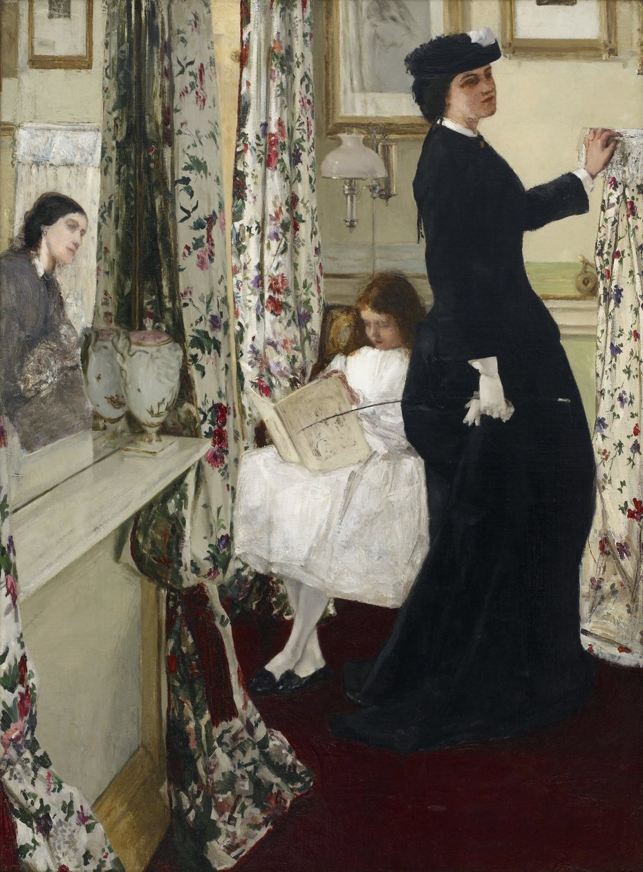 "Harmony in Green and Rose: The Music Room" Obraz James Abbott McNeill Whistler (1834-1903) 1860 Freer Gallery of Art, Washington USA od James Abbott McNeill Whistler