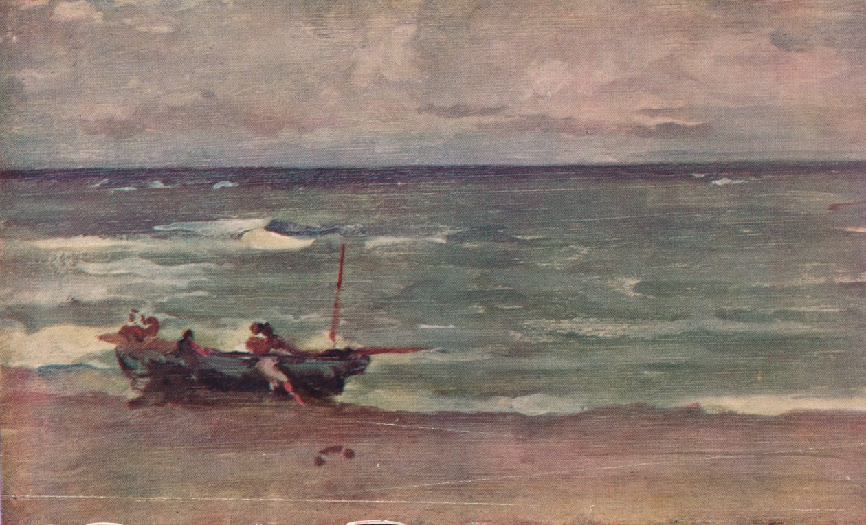 Harmony in Blue and Silver: Beaching The Boat, Etretat, c1897 od James Abbott McNeill Whistler
