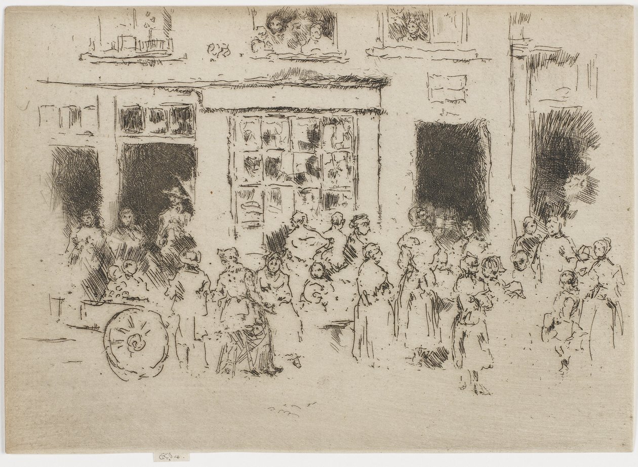 High Street, Brusel, 1887 (lept na papíře) od James Abbott McNeill Whistler