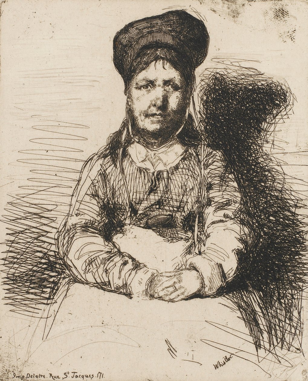 La Retameuse. Jeden z dvanácti leptů z přírody The French Set, 1858. od James Abbott McNeill Whistler