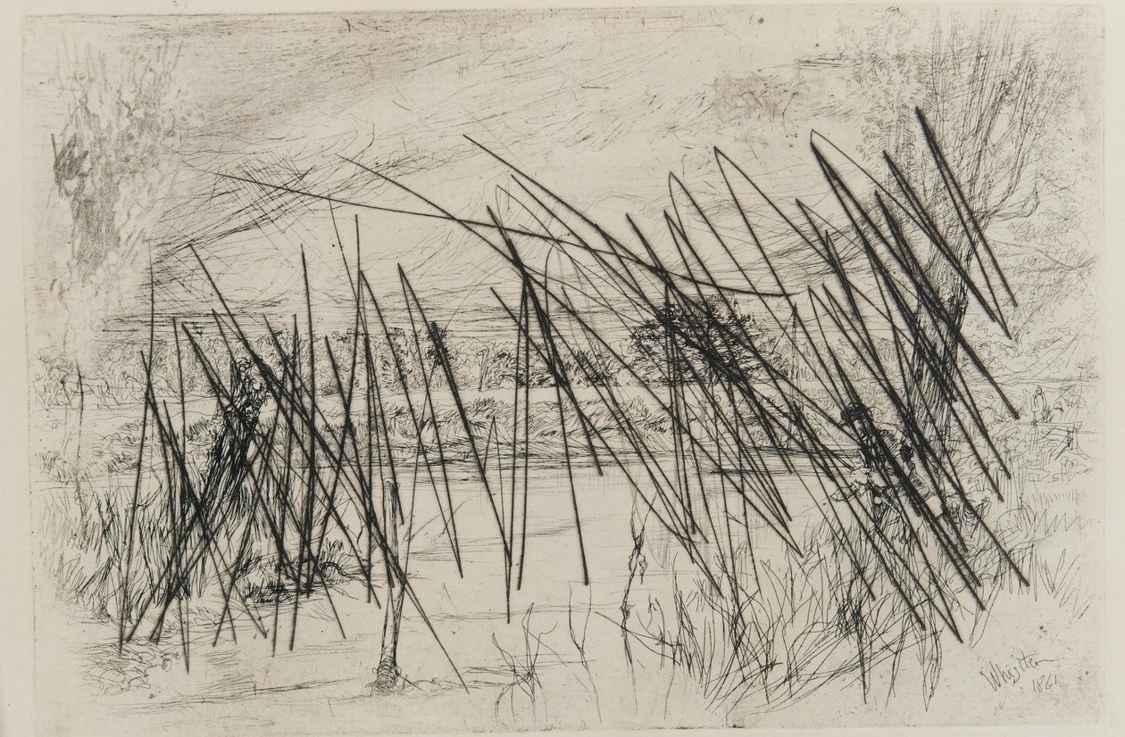 Krajina s rybářem, 1861. od James Abbott McNeill Whistler