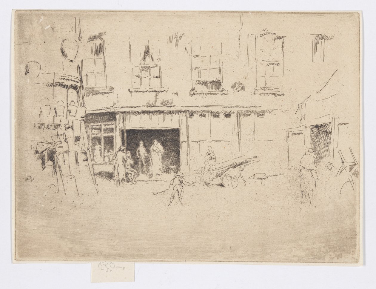 Malý dvůr, asi 1880-81 (lept; tuš na papíře) od James Abbott McNeill Whistler