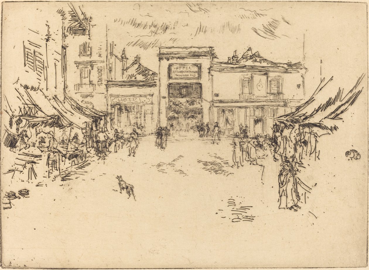 Little Market Place, Tours, 1888. od James Abbott McNeill Whistler