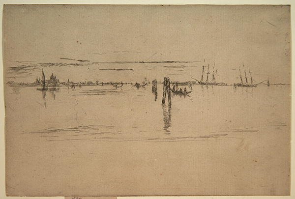 Long Lagoon, cca 1879-80 (lept a uhlíkový inkoust na papíře) od James Abbott McNeill Whistler