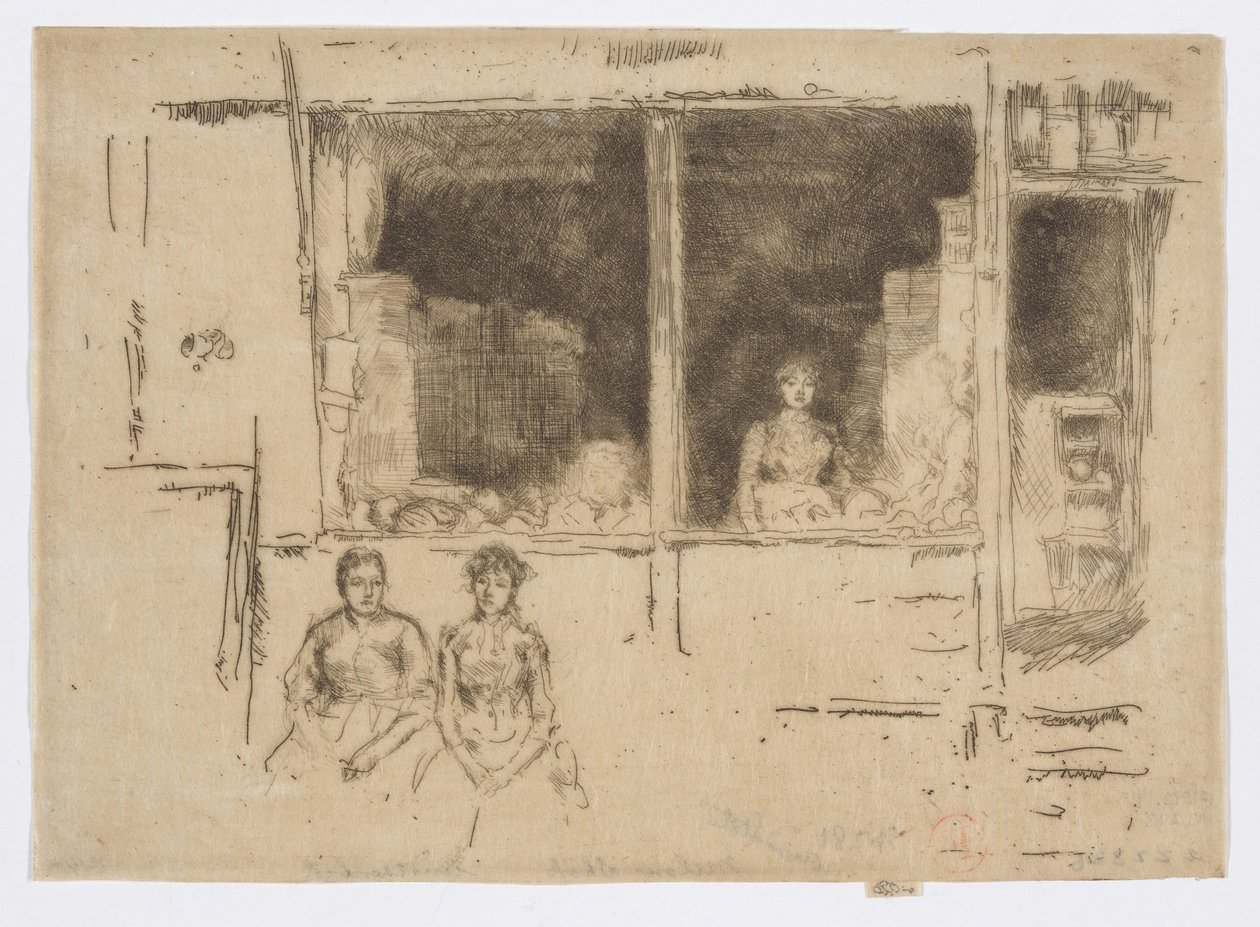Obchod s melouny, Hounsditch, asi 1886-88 (lept; tuš na papíře) od James Abbott McNeill Whistler