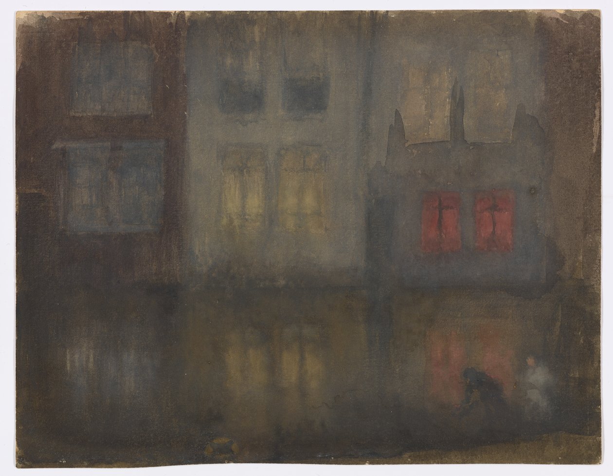 Nokturno: Černý a červený kanál, Holandsko od James Abbott McNeill Whistler